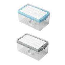 2入組滾桶式肥皂盤架,廁所肥皂盒塑膠儲物容器,可排水的浴室小工具 - 彩色 - 查看 9