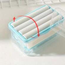 2入組滾桶式肥皂盤架,廁所肥皂盒塑膠儲物容器,可排水的浴室小工具 - 彩色 - 查看 8