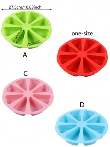 1个硅胶三角蛋糕模具，8孔硅胶蛋糕托盘切片模具/三角蛋糕托盘披萨盘，玉米面包模具和肥皂模具，适用于烤箱和电压力锅DIY烘焙工具，红色，情人节派对，家居装饰，家居礼品 - 紅色 - 查看 2