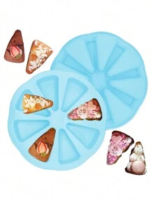 1个硅胶三角蛋糕模具，8孔硅胶蛋糕托盘切片模具/三角蛋糕托盘披萨盘，玉米面包模具和肥皂模具，适用于烤箱和电压力锅DIY烘焙工具，红色，情人节派对，家居装饰，家居礼品 - 紅色 - 查看 7