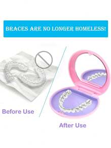 1 piezaCaja de almacenamiento de sujetadores dentales con iniciales de patrón de letra A a ZEstuche dental, estuche de retención dental magnético, caja de dientes falsoscaja de almacenaje de odontologíaBarra de protección bucalAlineador de ortodoncia OralAccesorios dentales - Rosa - Ver 5