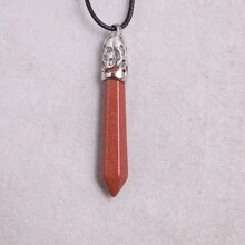 1入組50*10mm天然寶石水晶項鍊PU皮繩情侶禮物吉祥石項鍊六角柱長吊墜項鍊男女珠寶項鍊代理批發 - 天然石 - 查看 25