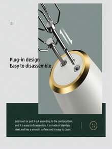 Electric Egg Beater Handheld Mixer, Rechargeable For Convenient Use - White - View 4