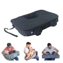Almohada de lactancia para Gemelos, cojín gemelar, soporte ergonómico gemelos para alimentación con biberón - Negro - Ver 1
