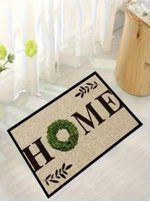 1pc HELLO And Welcome Rectangular Coconut Shell Entrance Welcome Doormat, Natural Fiber, Suitable For Indoor Or Outdoor Use - Decorative Script Hello Suitable For Spring, Summer, Autumn, And Winter, Living Room, Bedroom, Kitchen, Bathroom, And Porch Home Bathroom Decor Bath Rug Floor Carpet Outdoor Rug Door Mat Bathroom Accessories Back To School