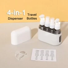 4 In 1 50ml Subpackage Bottle Portable Set With Silicone+Pp Material In 5 Colors (Suitable For Shampoo, Shower Gel For Shampoo, Shower Gel, Hair Conditioner, Skin Lotion, Perfume Travel, Living Room Home Bedroom Bathroom House Decor, Travel Stuff, Wedding, Party, Birthday, Gifts For Men Mom Dad Friends, New Years, Accessories, Funny Gift