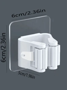 1 件免钻悬挂式拖把和扫帚架，带浴室挂钩、浴室粘性墙钩、扫帚架和拖把夹、袋子、收纳袋、储物架、厨房