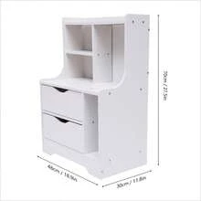 2 Drawers Bedroom Bedside Table Cupboard Cabinet Nightstand Storage End Table US - Nhiều màu - Xem 3