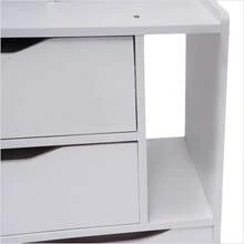2 Drawers Bedroom Bedside Table Cupboard Cabinet Nightstand Storage End Table US - Nhiều màu - Xem 4