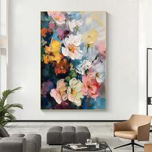 1pc Frameless Wall Decor Flower Mural Art Abstract Flower Painting Canvas Wall Art Modern Home Decoration Piece Art - Multicolor - View 22