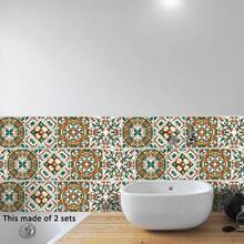 Alwayspon 10Pcs Peel And Stick Vinyl Wall Tile Sticker, Self-Adhesive Waterproof Backsplach Sticker For Kithchen Bathroom Decor, Square PVC Tile Decals Apply On Tiles, Easy To Use Clean And Remove - Garden - View 4