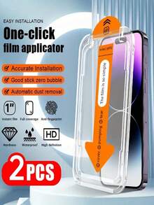 2入組高級鋼化玻璃螢幕保護貼,適用於iphone 15 Plus 14 13 Pro 12mini 11 Pro Max Xr Xs X,易安裝,防刮擦 - 2Pcs Ultra HD Glass - 查看 2