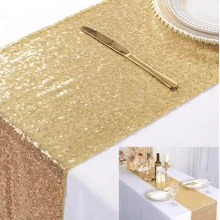 1pc Solid Color Sequin Party Dining Table Runner, Sequin Table Runner, Party Table Runner, Decorative Table Runner - Multicolor - View 1