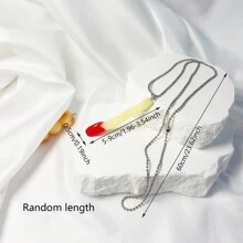 1pc Unique And Exaggerated Design Necklace, Best Friends/Couples Gift, Daily Outfit Accessory - Yellow - View 23