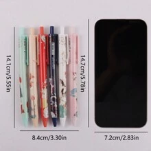 6支中国风鲤鱼按压笔0.5mm中性笔学生考试黑笔励志文字“未来是光明的”