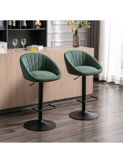 WAHSON OFFICE CHAIRS Wahson Bar Stool Set Fabric Stools Swivel Kitchen Height Adjustable Stool, Linen Kitchen/Home (Beige)