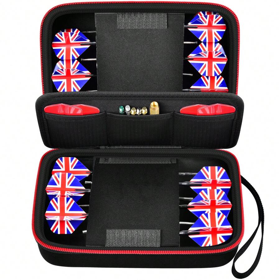 ALKOO Darts Case Holder Bag For 6 12 16 Pcs Steel Soft Tip Darts Storage Organizer With Tips Shafts Flights Extra Accessories Travel Carry Box Only No Darts - Black - View 1