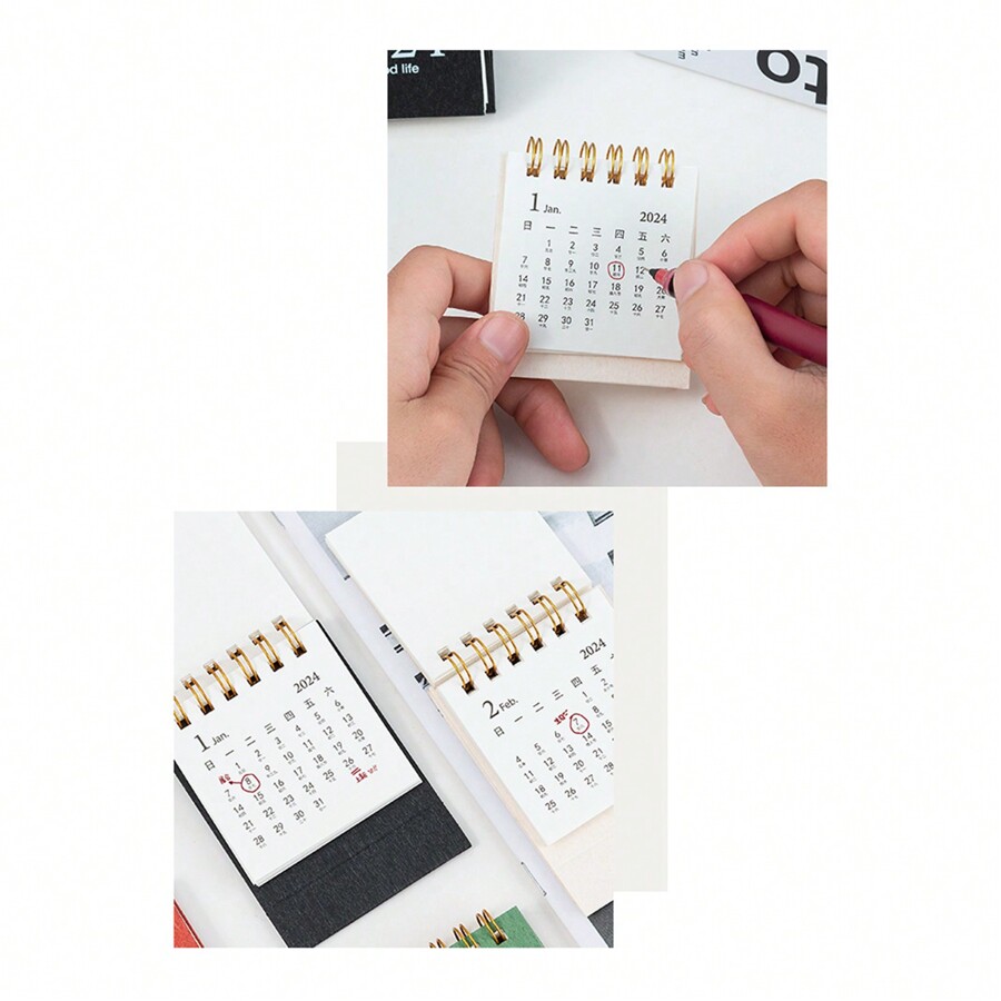 2024 Minimalist Chinese Version Mini Desktop Calendar Portable Morandi 2024 Minimalist Chinese Version Mini Desktop Calendar Portable Morandi