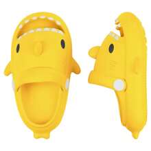Kids Shark Slides Boys Girls Summer Clogs Slide Sandals Non-Slip Beach Pool Shower And Bathing Slippers - Yellow - View 3