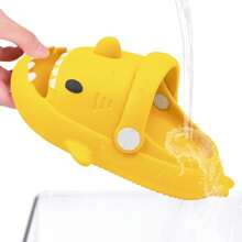 Kids Shark Slides Boys Girls Summer Clogs Slide Sandals Non-Slip Beach Pool Shower And Bathing Slippers - Yellow - View 8