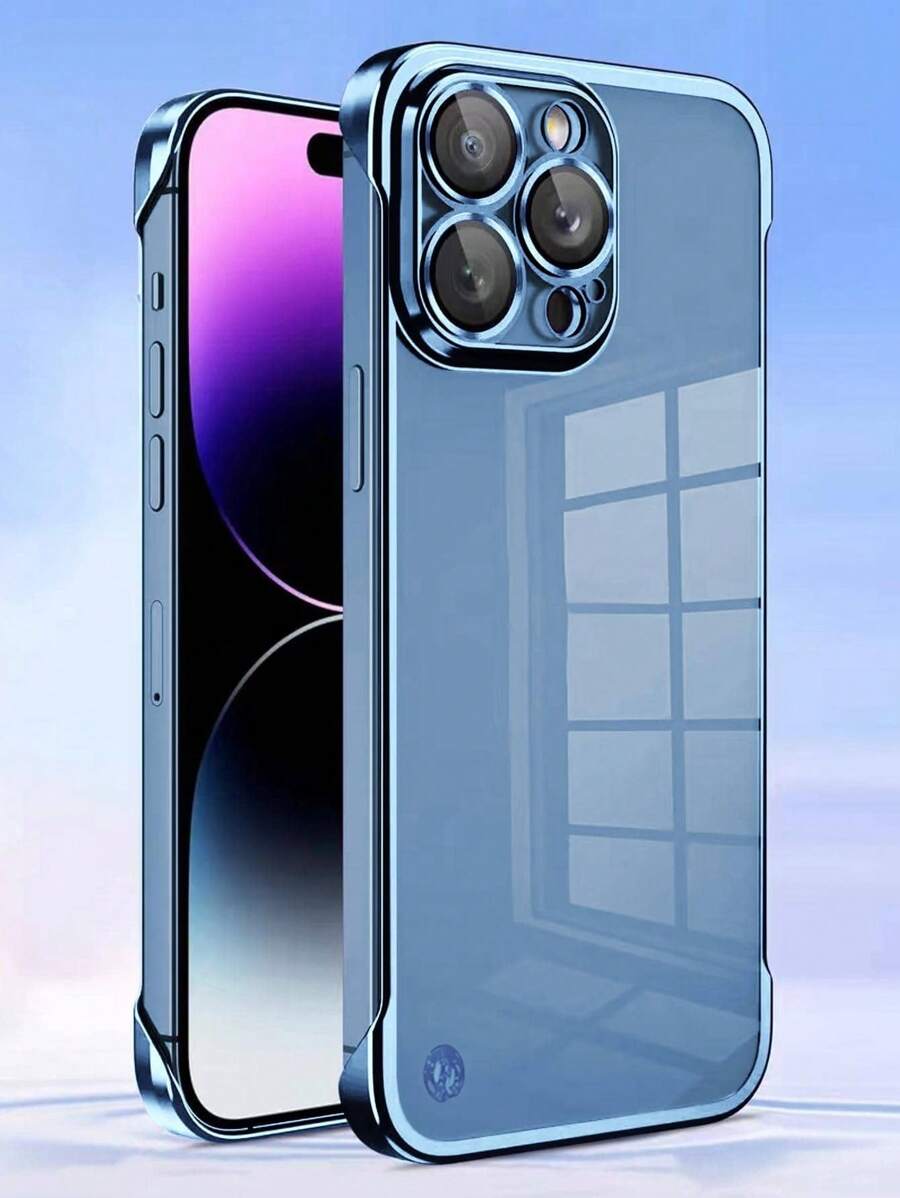 1 pieza Funda protectora para teléfono sin marco y semirrígida, con acabado electrolítico, compatible con iPhone 16/11, 15 Pro Max, 14 Pro Max