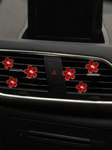 6pcs Alloy Daisy Car Air Freshener Clip For Car Air Vent, Car Interior Decoration