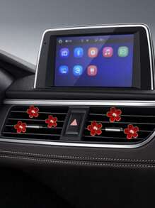 6pcs Alloy Daisy Car Air Freshener Clip For Car Air Vent, Car Interior Decoration