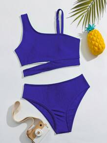 Set bikini con reggiseno imbottito e slip separabili per ragazze pre-adolescenti, set da bagno per vacanze estive in spiaggia