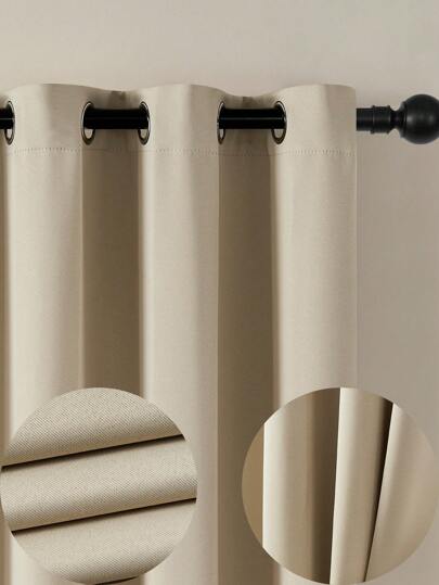 1pc リングトップブラックアウトカーテン、屋外用ブラックアウトカーテン、ホームブラックアウトカーテン、キャビネットカーテン、部屋装飾カーテン、屋外装飾ブラックアウトカーテン、ウィンドウ装飾カーテン、ブラックカーテン、ホワイトカーテン、ブラックアウトカーテン、断熱カーテン、シンプルでおしゃれなソリッドカラーの現代ポリエステルファイバーベッドルームリビングルームバルコニーパンチリングトップカーテン