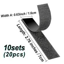 10 bộ ( 20 cái ) Hook và vòng Ruy băng Với Keo dán Trở lại , Sức mạnh Dính Dây buộc Lắp đặt Ruy băng Nhiệm vụ nặng nề Đối với Phòng học Nhà  Văn phòng Sử dụng Tấm thảm Sofa Đi văng Thảm Nệm - màu đen - Xem 11