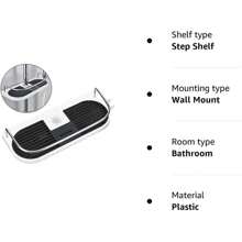 Bathroom Shower Caddy, Single Tier Adjustable Shower Head Holder Wall Mount, Rust Proof Shower Organizer Shelf