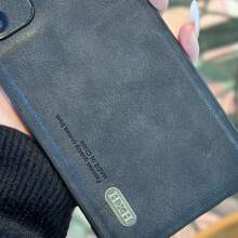 1入組復古啞光皮革磁吸內置保護殼，帶有TPU材質，適用於蘋果、三星S23 Ultra、S22 Ultra和S21 FE等手機 - 黑色 - 查看 4