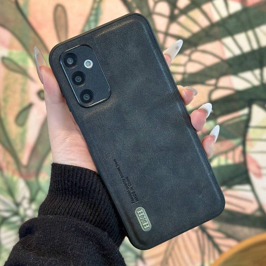 1入組復古啞光皮革磁吸內置保護殼，帶有TPU材質，適用於蘋果、三星S23 Ultra、S22 Ultra和S21 FE等手機 - 黑色 - 查看 1