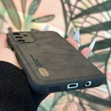1入組復古啞光皮革磁吸內置保護殼，帶有TPU材質，適用於蘋果、三星S23 Ultra、S22 Ultra和S21 FE等手機 - 黑色 - 查看 3