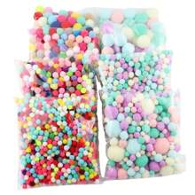 Macaron Mix Pompoms Fur Balls Fluffy Soft Pom Pom 10/15/20/25/30mm Multicolor Pompones Fur Ball High-Elastic PomPom Creative Craft Supplies