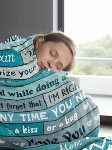 1 件定制名字毯给我的女儿毯定制女儿名字毯，母亲送给成年女儿的礼物，个性化女儿生日礼物，儿童节、父亲节、毕业典礼、婚礼、圣诞节、乔迁之喜的有意义的礼物沙发、床、车、茶室、卧室、客厅 - 彩色 - 查看 3