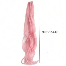 2pcs Kids Colorful Hair Extensions, Natural Looking Seamless Clip-In Hair Pieces For Highlights, Hair Accessories For Girls And Boys - Pink - View 6