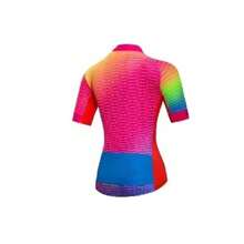 1 Miếng Biến đổi dần Ngắn tay Dây kéo mặt trước Áo đi xe đạp - Màu Đỏ Sâu - Xem 2