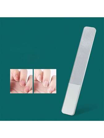 1-pack transparent nanoglasnagelfil, polerande nagelfil, kristallnagelfil, lämplig för salong och hemmabruk, lämplig för jul, Halloween, Thanksgiving och andra tillfällen