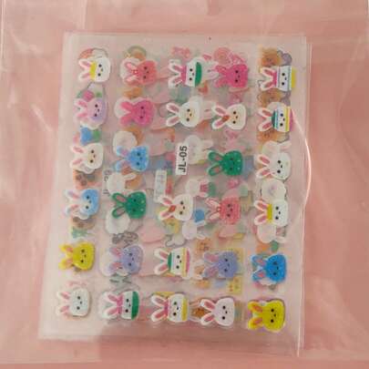 10pcs Glitter Cartoon Cute Nail Stickers Back To School