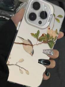 1入組亞克力鳥和樹枝設計保護殼，適用於蘋果手機 - 彩色 - 查看 3