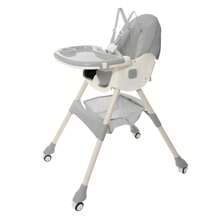 Silla Alta Periquera Bebe Mecedora 3 En 1 Ajustable Plegable - Gris Claro - Ver 8
