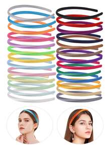 26pcs Solid Color Hairbands For Women, Facial Headbands - Multicolor - View 9
