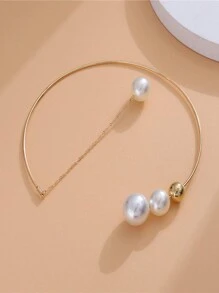 Đồ trang trí Ngọc Trai giả Vòng đeo cổ - Vàng - Xem 4