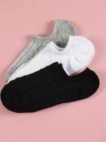 6 Pairs/Set Women's Invisible Socks With Leopard Pattern, Anti-Slip, Sweat-Absorbent And Non- Dropping Heel - Multicolor - View 3