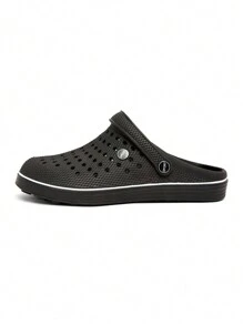 Men's Waterproof Slip-Resistant Closed Toe Holes Shoes, 2-In-1 Sandals