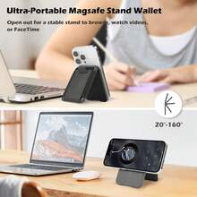 Magsafe Wallet Stand Leather,Holds 1-7 Cards,Compatible With IPhone 12/13/14 Plus/Pro/Max,Magnetic Credit Card Holder - 2 PCS BLACK - View 2