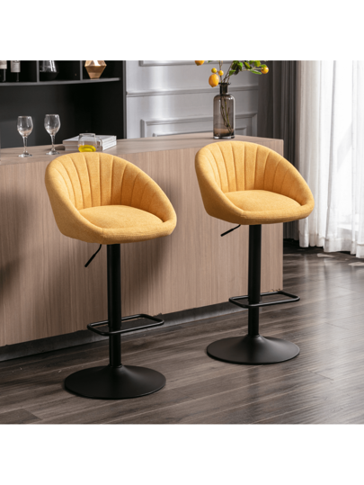 WAHSON OFFICE CHAIRS Wahson Bar Stool Set Fabric Stools Swivel Kitchen Height Adjustable Stool, Linen Kitchen/Home (Beige)