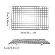 1 pieza Rejilla de secado antiadherente negra, herramientas de cocina para hornear, rejilla de enfriamiento de pan, galletas, rejilla de enfriamiento de alimentos - Negro - Ver 9