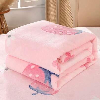 1pc Multicolor Strawberry Pattern Blanket, Suitable For Bedroom Sofa All Seasons Blanket